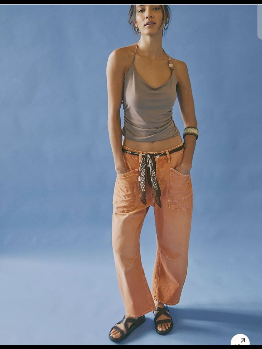 Free People Minimalist Moxie Barrel Jeans Dusted Clay NWT Size 26
